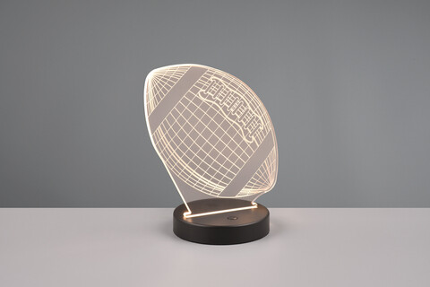 Lampa de masa Football, RL, 17x12x21.5 cm, 3.2W, 1x SMD, metal, negru mat