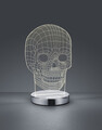 Lampa de masa Skull, RL, 14.5x12x21.5 cm, 7W, 1x SMD, metal, argintiu