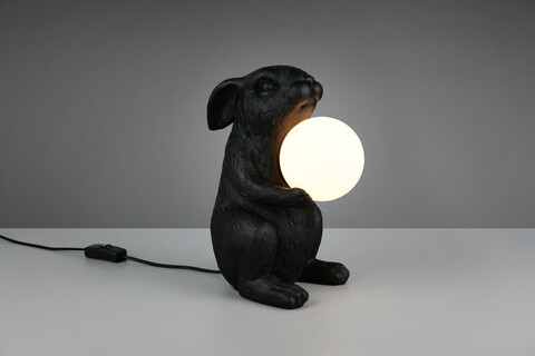 Lampa de masa Rabbit, RL, 21x16x28 cm, 5W, 1x G9, polirasina, negru