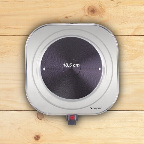 Plita electrica Beper, 18.5 cm, 1500 W, otel/plastic, negru/argintiu