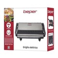 Grill electric reglabil Beper, 26.5x23x8.5 cm, 800 W, aluminiu/plastic/metal, negru/argintiu