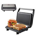Grill electric reglabil Beper, 26.5x23x8.5 cm, 800 W, aluminiu/plastic/metal, negru/argintiu