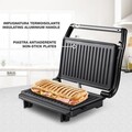 Grill electric reglabil Beper, 26.5x23x8.5 cm, 800 W, aluminiu/plastic/metal, negru/argintiu