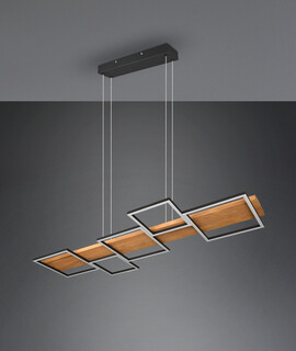 115x44.5x150 cm, Natur;Negru mat, Lustra