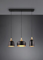 Lustra Chiraz, TRIO, 63x20x150 cm, 25W, 3x E14, metal, negru mat/auriu