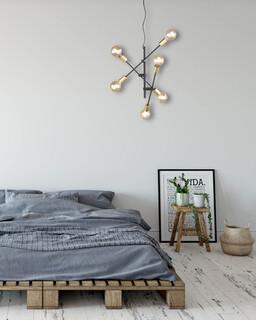 54.5x150 cm, Negru mat;Auriu, Lustra