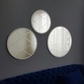 Set 3 oglinzi decorative A800, Neostill, 40 cm/50 cm/60 cm, argintiu