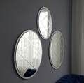 Set 3 oglinzi decorative A800, Neostill, 40 cm/50 cm/60 cm, argintiu