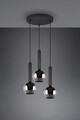 Lustra Clayton, TRIO, 45x150 cm, 28W, 3x E27, metal, negru mat