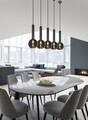 Lustra Clayton, TRIO, 115x20x150 cm, 28W, 5x E27, metal, negru mat