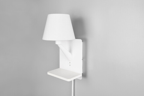 Lampa de perete Comfort, TRIO, 16x18x31 cm, 40W, 1x E14, metal, alb mat