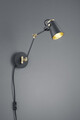 Lampa de perete Edward, TRIO, 12x25 cm, 40W, 1x E14, metal, negru mat/auriu