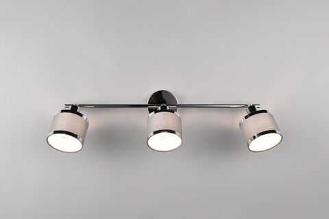 Plafoniera Arosa, TRIO, 80.5x10x19 cm, 28W, 3x E14, metal, argintiu/gri