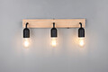 Aplica de perete Arturo, TRIO, 45x11x12.7 cm, 10W, 3x E27, lemn, natur/negru