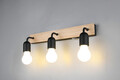 Aplica de perete Arturo, TRIO, 45x11x12.7 cm, 10W, 3x E27, lemn, natur/negru