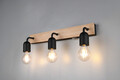 Aplica de perete Arturo, TRIO, 45x11x12.7 cm, 10W, 3x E27, lemn, natur/negru