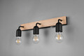 Aplica de perete Arturo, TRIO, 45x11x12.7 cm, 10W, 3x E27, lemn, natur/negru