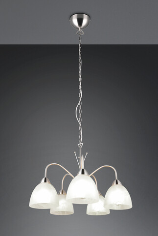 Lustra Dobby, RL, 55x150 cm, 10W, 5x E27, metal, nichel mat/alb