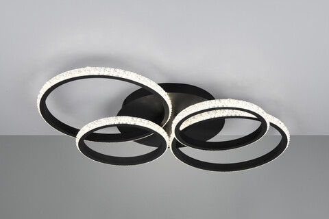 Plafoniera Cires, RL, 65.5x49.5x8.5 cm, 27W, 1x SMD, metal, negru mat