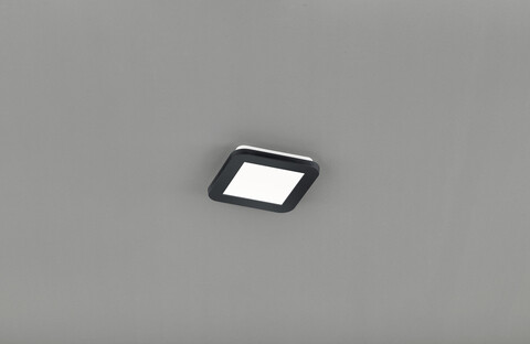 Plafoniera Camillus, RL, 17x17x3 cm, 9W, 1x SMD, plastic, negru mat