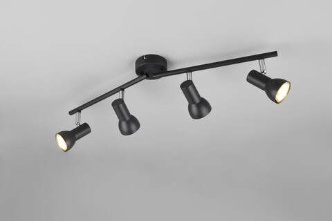 Plafoniera Cantar, RL NOW, 60.5x8x15.5 cm, 5W, 4x GU10, metal, negru mat