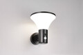 Aplica de perete pentru exterior cu senzor Gorda, RL, 17.5x19 cm, 3.5W, 1x SMD, plastic, negru mat/alb