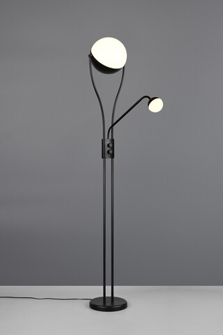 Lampadar Chris, TRIO, 30x180 cm, 18W / 3.8W, 2x SMD, metal, negru mat