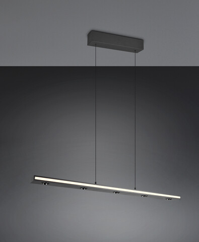 Lustra Graham, TRIO, 109x9x150 cm, 4.5W / 10W, 7x SMD / 1x SMD, metal, negru mat