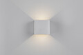 Aplica de perete patrata pentru exterior Genie, RL NOW, 10x10.5x10 cm, 1W, 2x SMD, plastic, titaniu