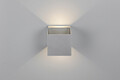 Aplica de perete patrata pentru exterior Genie, RL NOW, 10x10.5x10 cm, 1W, 2x SMD, plastic, titaniu