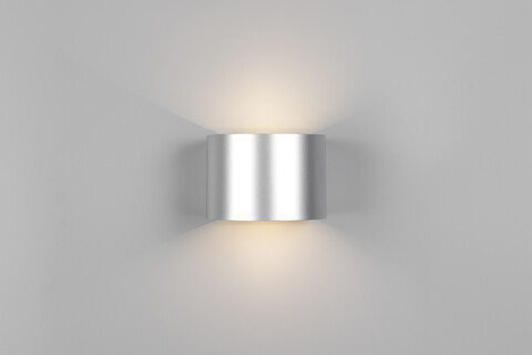 Aplica de perete rotunda pentru exterior Genie, RL NOW, 14x12x10 cm, 1W, 2x SMD, plastic, titaniu