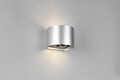 Aplica de perete rotunda pentru exterior Genie, RL NOW, 14x12x10 cm, 1W, 2x SMD, plastic, titaniu