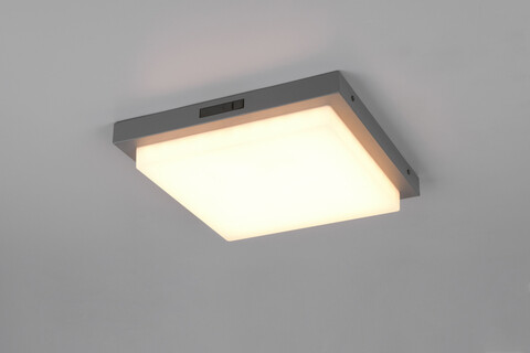 Plafoniera patrata pentru exterior Bermejo, TRIO, 30x30x5.7 cm, 14W, 1x SMD, metal, antracit/alb