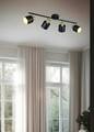 Plafoniera Eva, TRIO, 78x10x19 cm, 10W, 4x E14, metal, negru/auriu