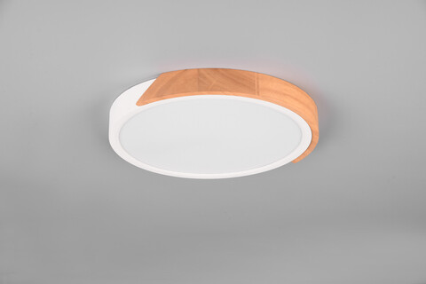 Plafoniera Jano, RL, 31.5x3.5 cm, 20W, 1x SMD, plastic, alb mat/natur