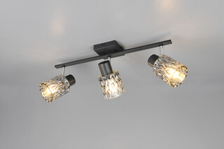 55x16x21 cm, Negru;Gri, Plafoniera