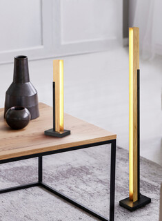 19x13x120 cm, Negru mat;Natur, Lampadar