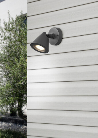 Aplica de perete pentru exterior Kaveri, TRIO, 10x14 cm, 5W, 1x GU10, aluminiu, antracit