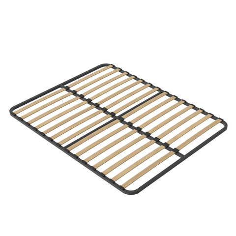 Somiera matrimoniala modulara Rita, MAGDA DESIGN, 120x200 cm, cadru otel, lamele din lemn stratificat curbate, negru/natur