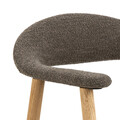 Scaun Addi, Actona, 56x54x75.5 cm, tesatura Boucle/lemn de stejar, grej