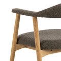Scaun Addi, Actona, 56x54x75.5 cm, tesatura Boucle/lemn de stejar, grej