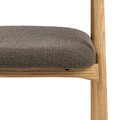 Scaun Addi, Actona, 56x54x75.5 cm, tesatura Boucle/lemn de stejar, grej