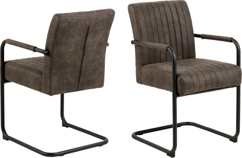 Scaun Adele, Actona, 50.5x64.5x84.5 cm, poliester/otel, antracit