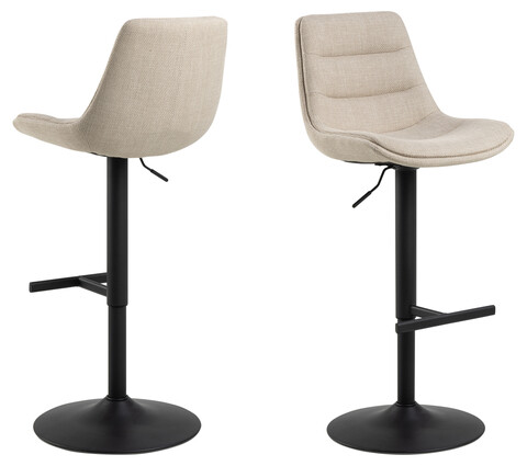 Scaun de bar Adisa, Actona, 47x52.5x95 cm, rotativ, tesatura structurata/otel, bej