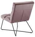 Fotoliu Alba, Actona, 62x86x90 cm, catifea/otel, roz pudrat