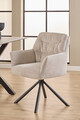 Scaun Alonso, Actona, 64x60.5x85.5 cm, rotativ, tesatura structurata/otel, bej