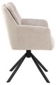 Scaun Alonso, Actona, 64x60.5x85.5 cm, rotativ, tesatura structurata/otel, bej