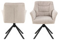 Scaun Alonso, Actona, 64x60.5x85.5 cm, rotativ, tesatura structurata/otel, bej