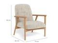 Fotoliu Auckland, Actona, 71x84x83 cm, tesatura Chenille/lemn de stejar, bej