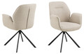 Scaun Aura, Actona, 62x61x90 cm, rotativ, tesatura structurata/otel, bej
